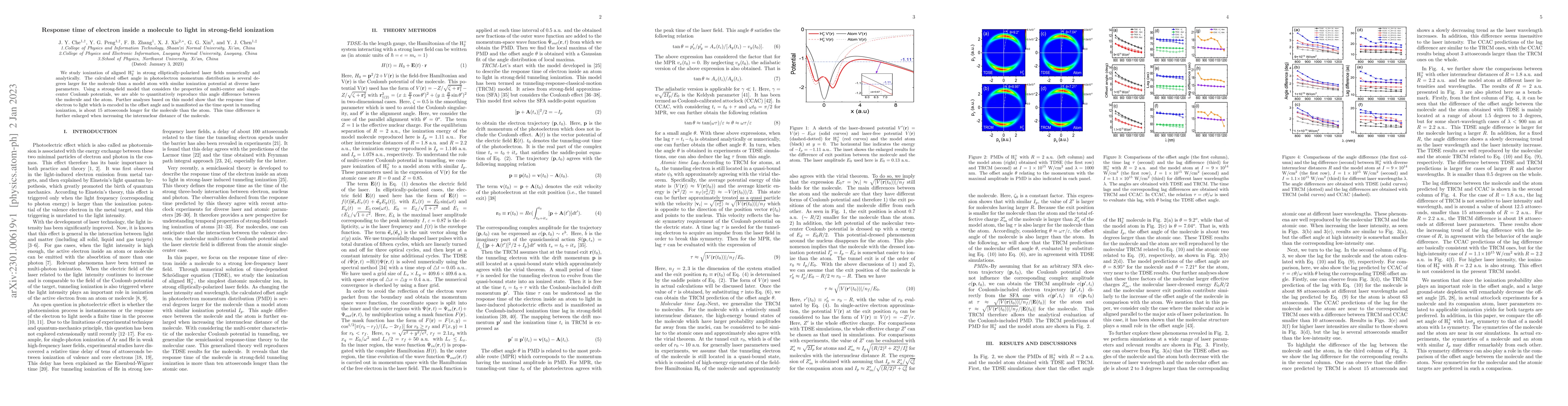 Thumbnail for Response time of electron inside a molecule to light in strong-field
  ionization