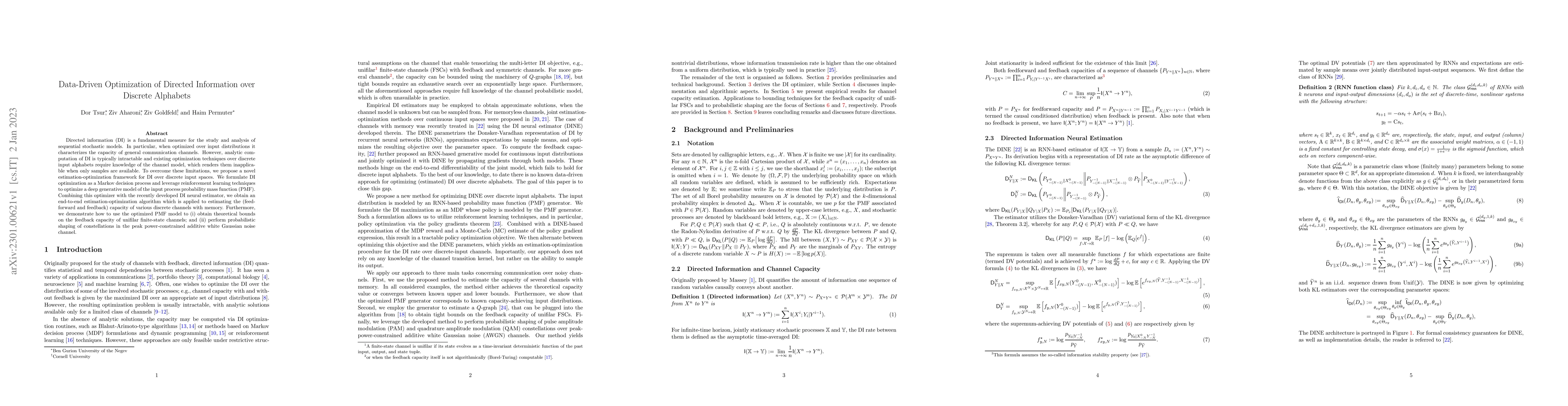 Thumbnail for Data-Driven Optimization of Directed Information over Discrete Alphabets