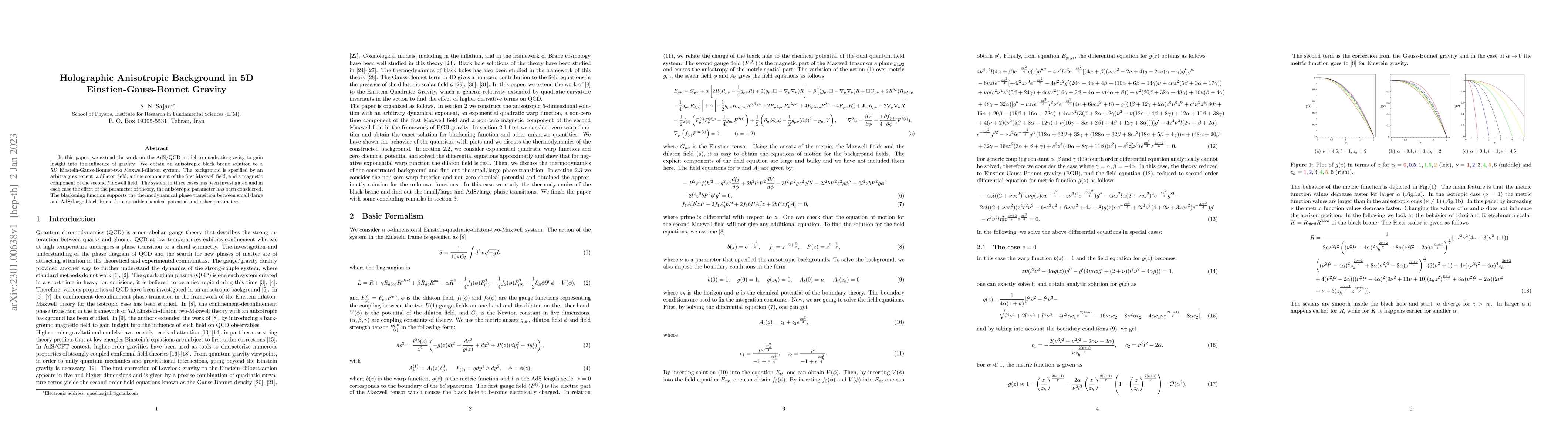 Thumbnail for Holographic Anisotropic Background in 5D Einstien-Gauss-Bonnet Gravity