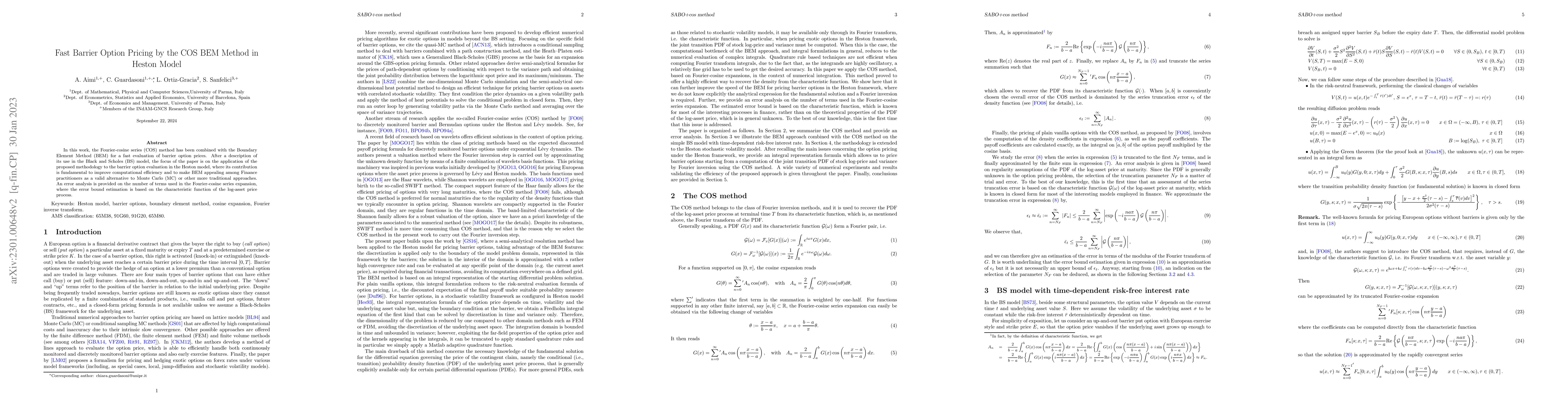 Thumbnail for Fast Barrier Option Pricing by the COS BEM Method in Heston Model