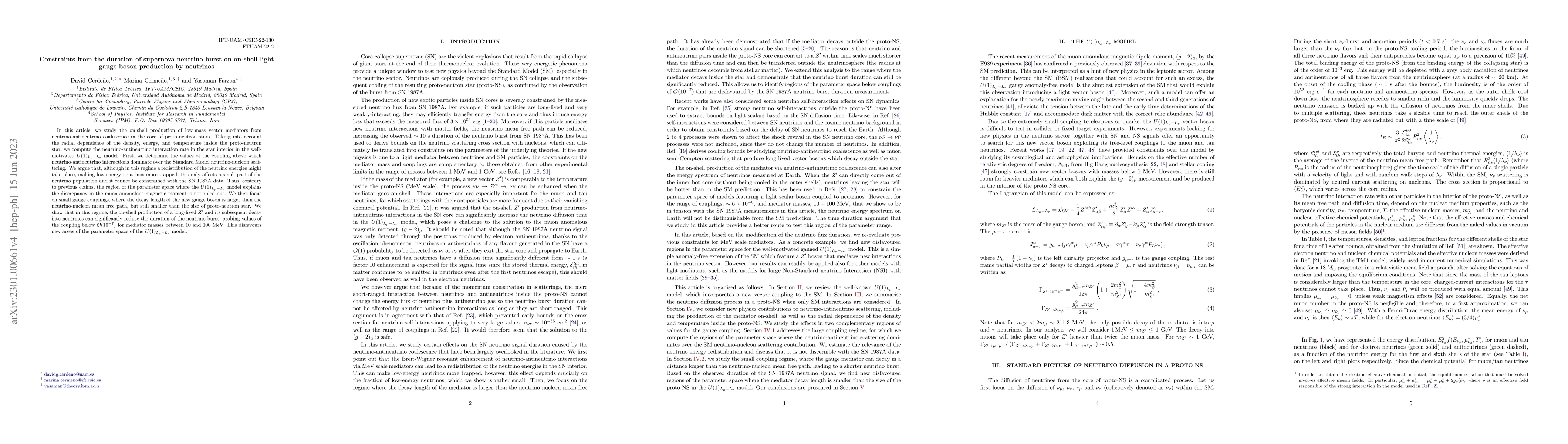 Thumbnail for Constraints from the duration of supernova neutrino burst on on-shell
  light gauge boson production by neutrinos