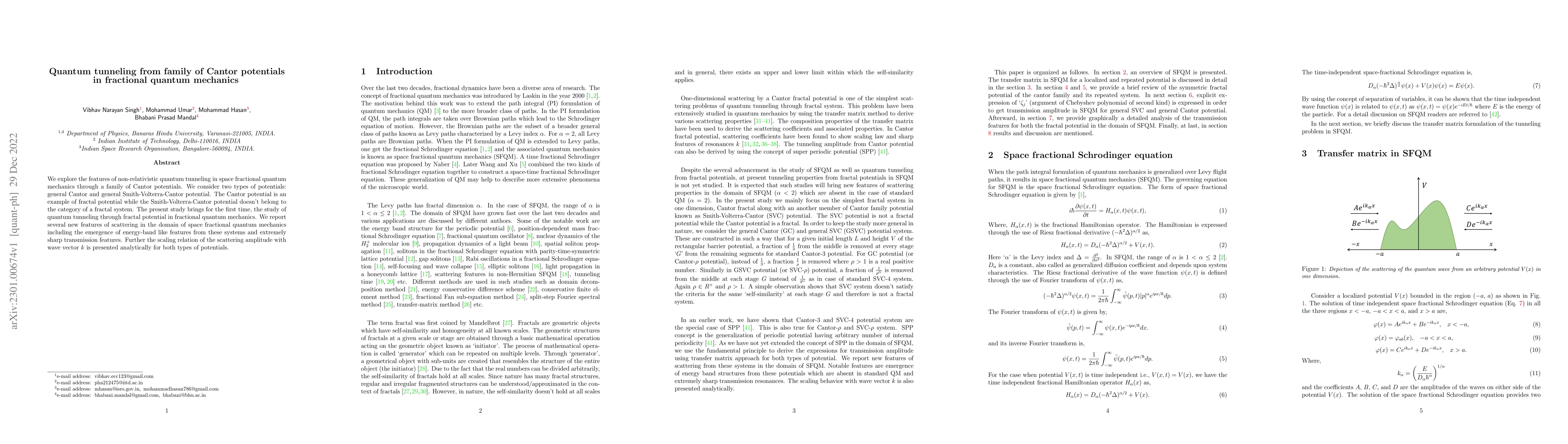 Thumbnail for Quantum tunneling from family of Cantor potentials in fractional quantum
  mechanics