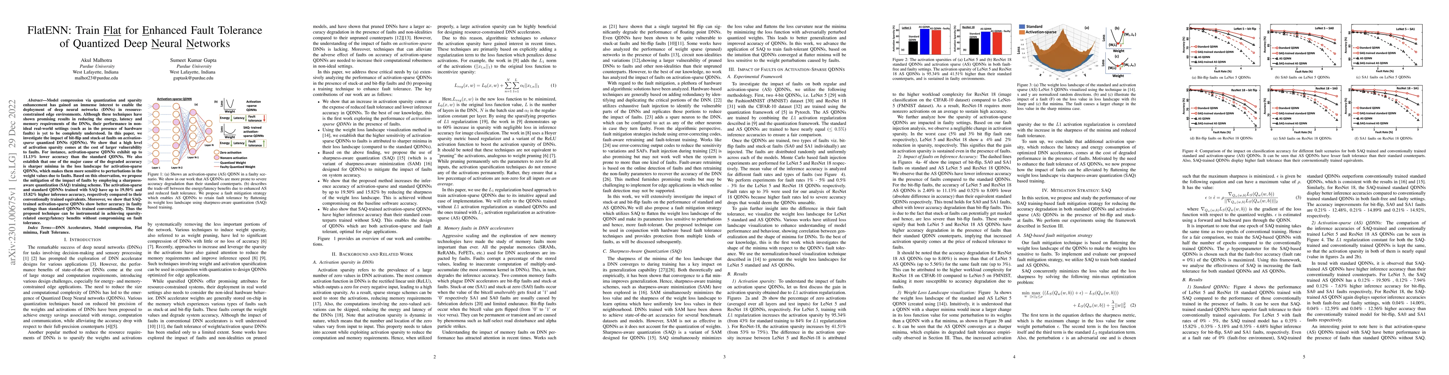 Thumbnail for FlatENN: Train Flat for Enhanced Fault Tolerance of Quantized Deep
  Neural Networks