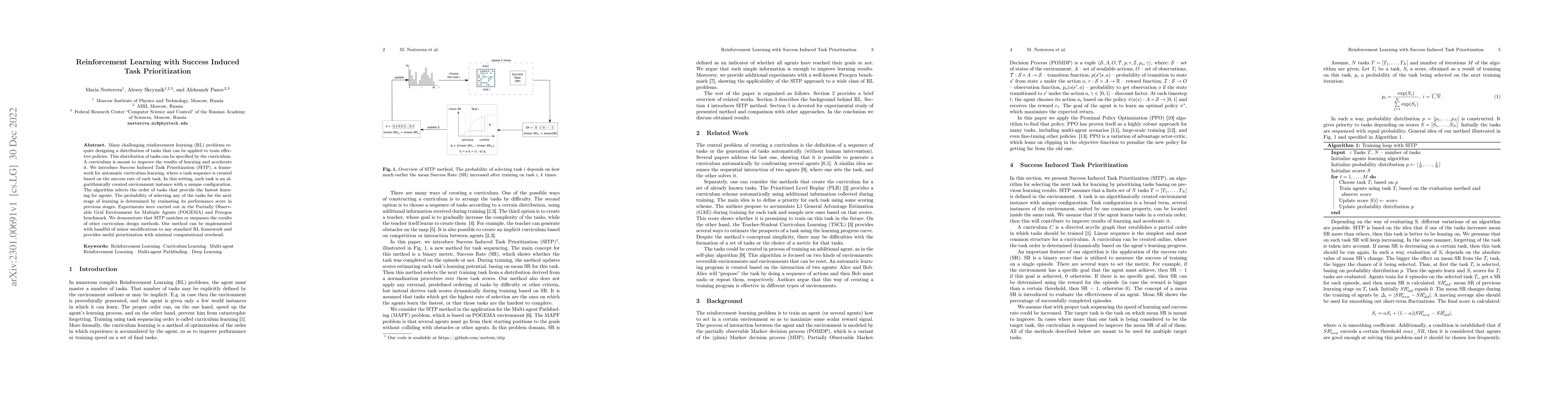 Thumbnail for Reinforcement Learning with Success Induced Task Prioritization