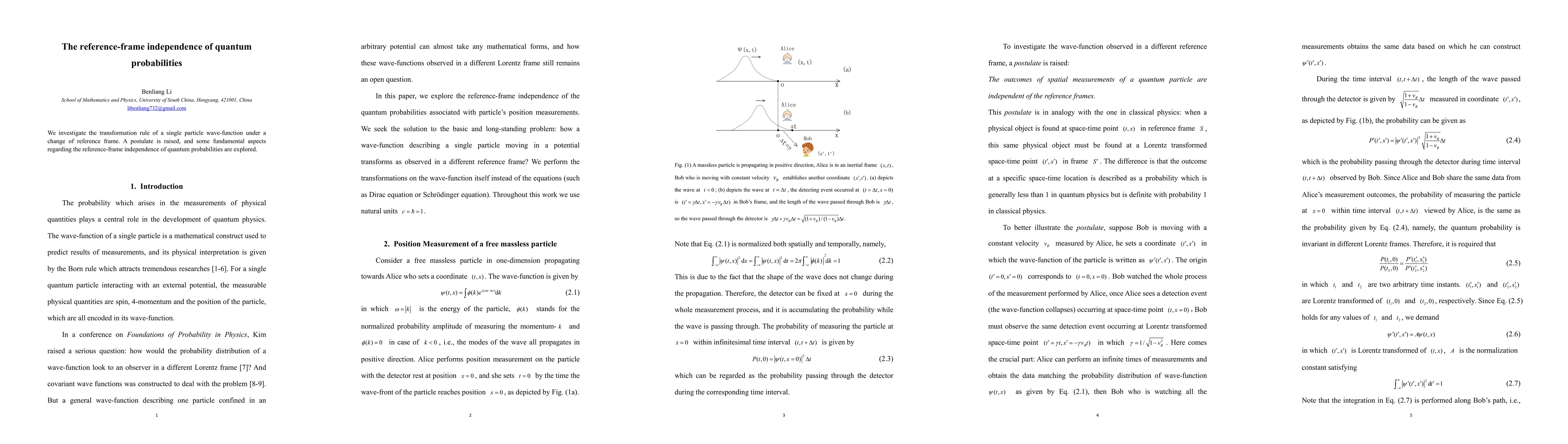 Thumbnail for The reference-frame independence of quantum probabilities