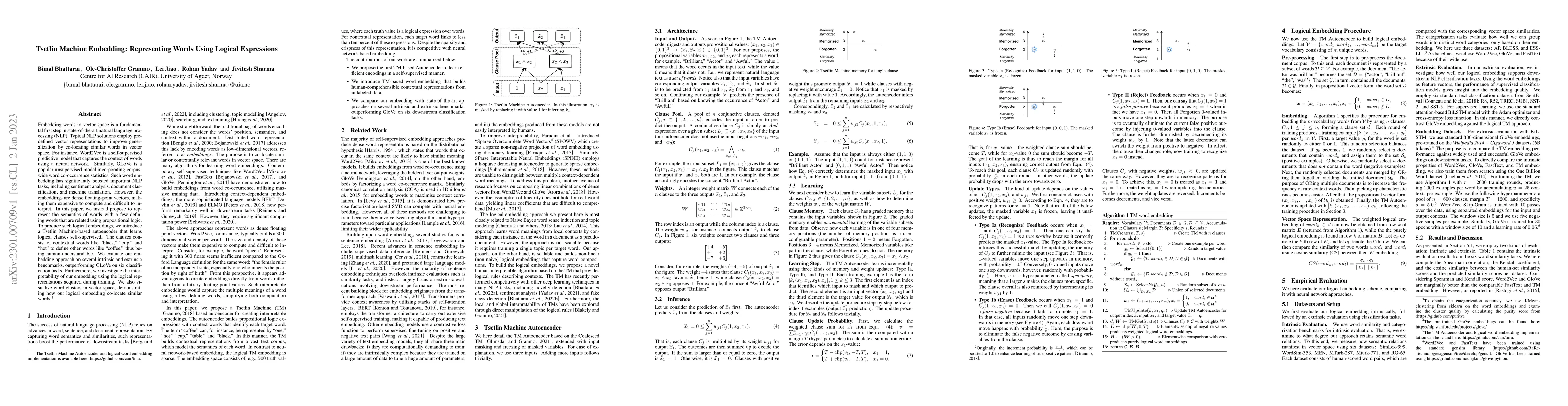 Thumbnail for Tsetlin Machine Embedding: Representing Words Using Logical Expressions