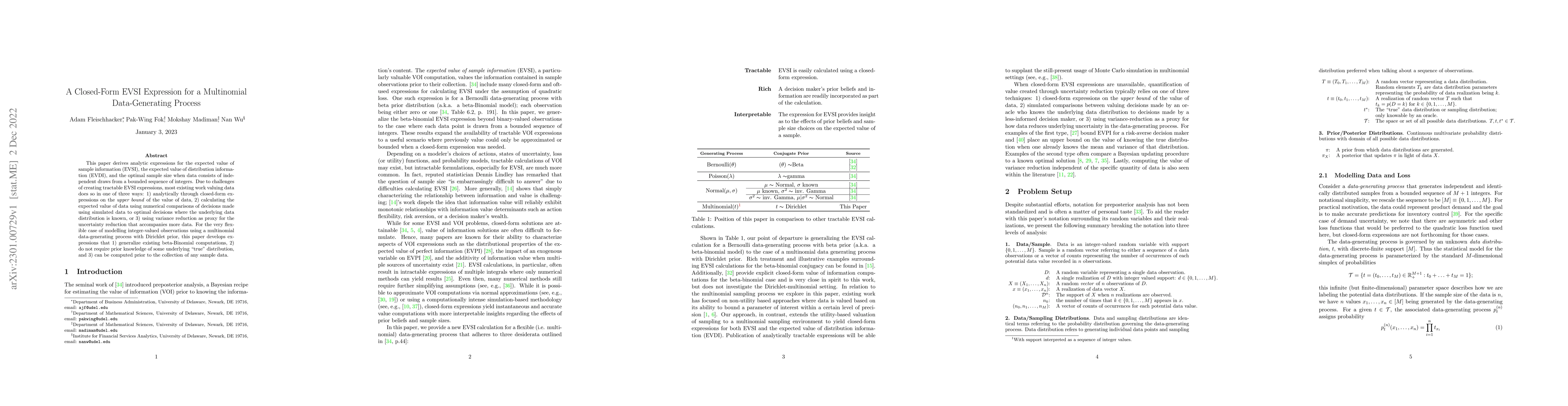 Thumbnail for A Closed-Form EVSI Expression for a Multinomial Data-Generating Process