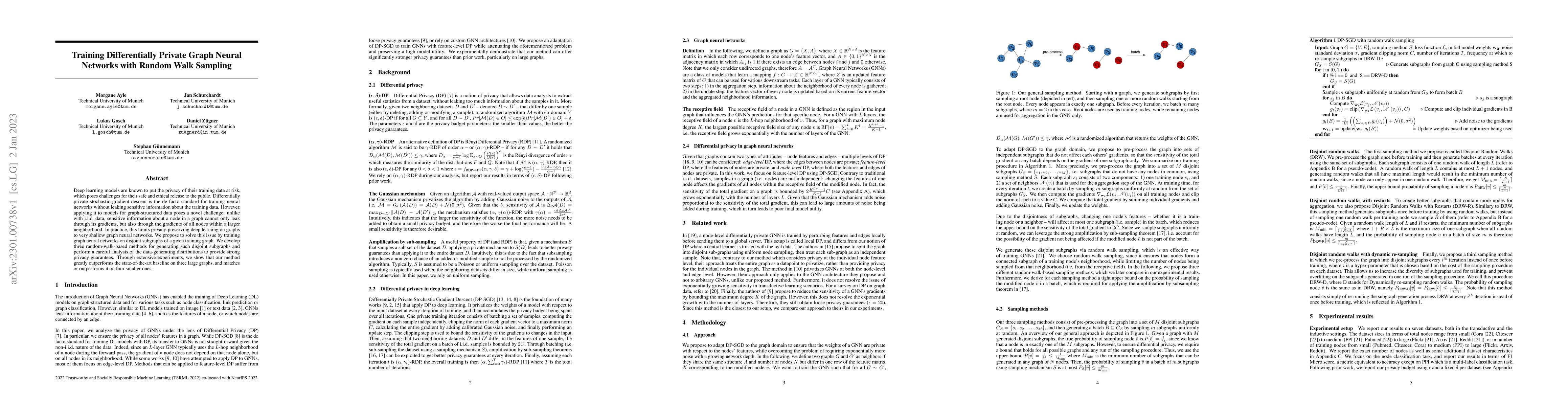 Thumbnail for Training Differentially Private Graph Neural Networks with Random Walk
  Sampling