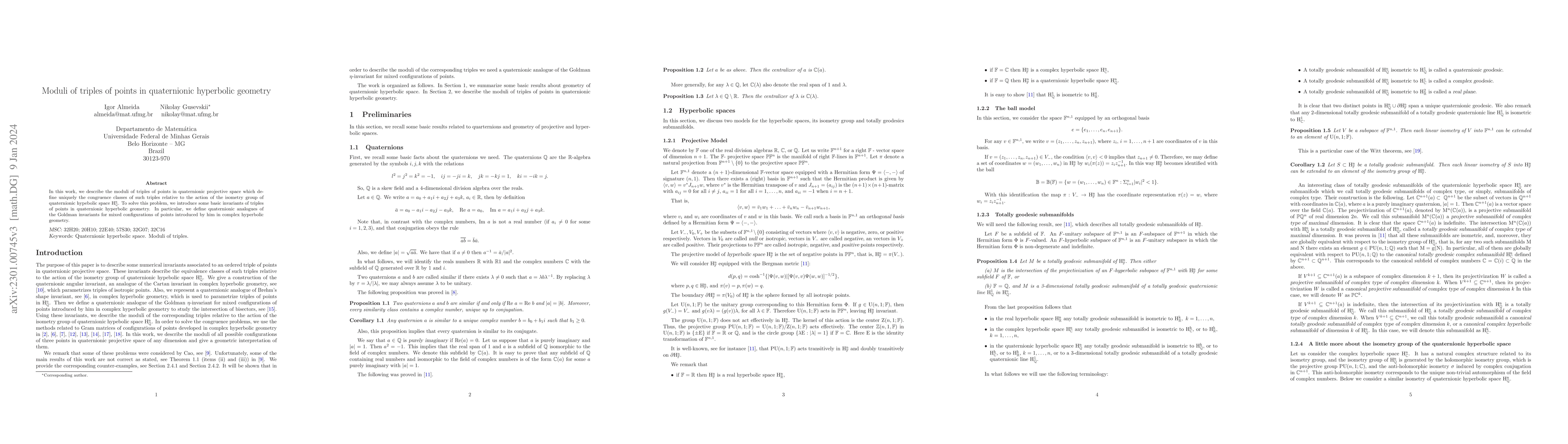 Thumbnail for Moduli of triples of points in quaternionic hyperbolic geometry