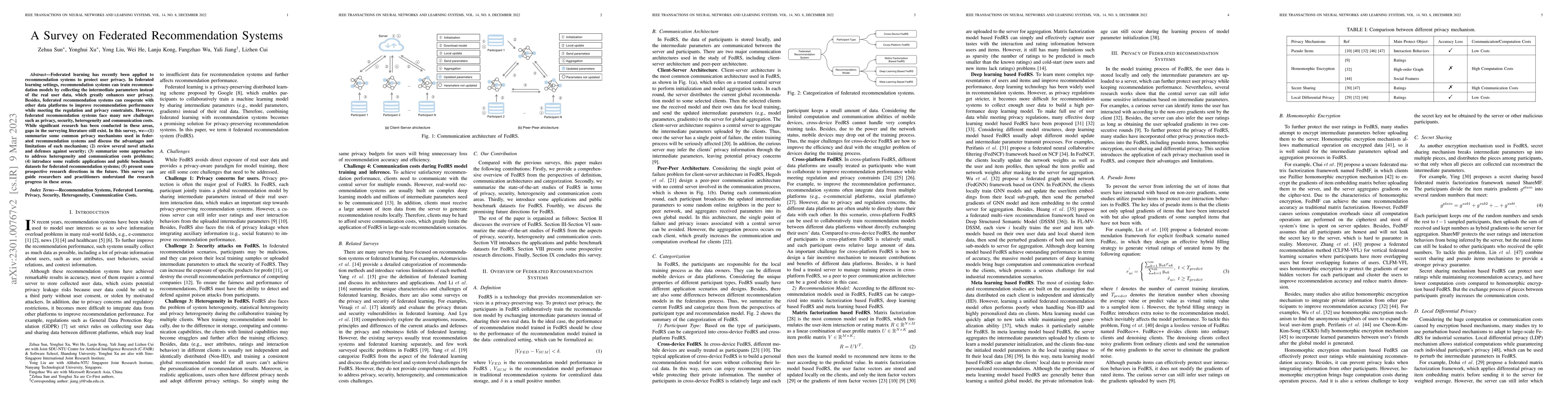 Thumbnail for A Survey on Federated Recommendation Systems