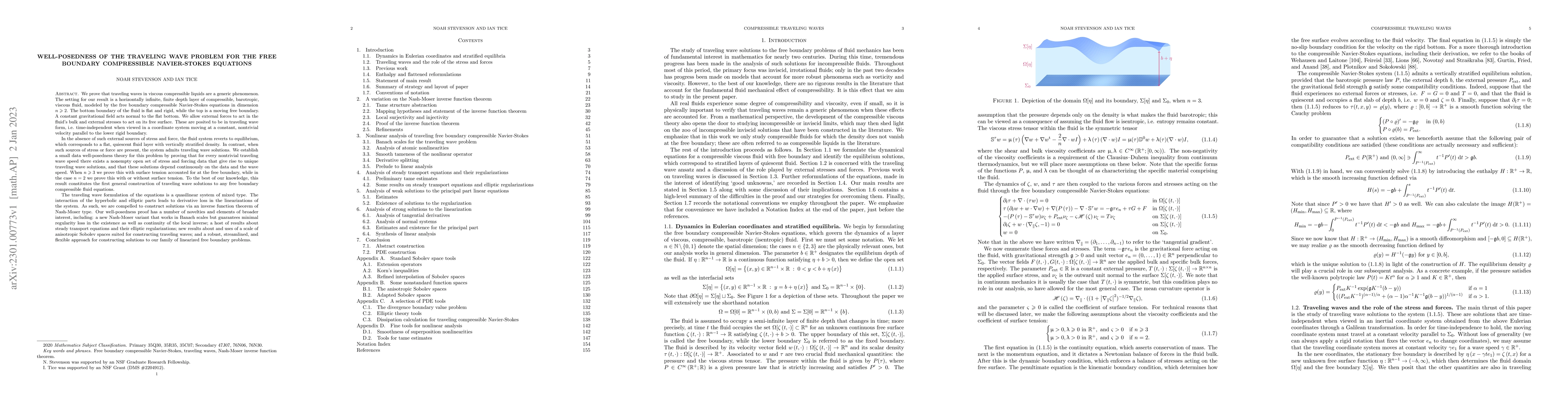 Thumbnail for Well-posedness of the traveling wave problem for the free boundary
  compressible Navier-Stokes equations