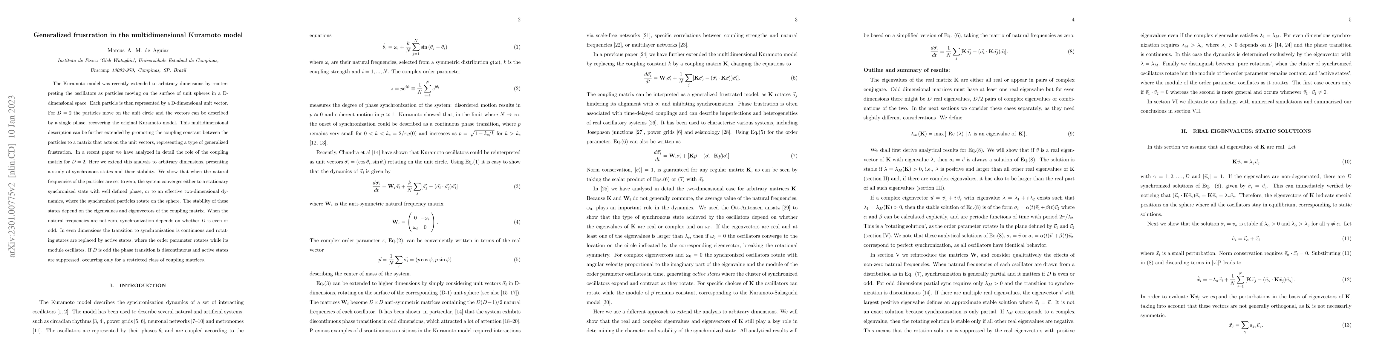 Thumbnail for Generalized frustration in the multidimensional Kuramoto model