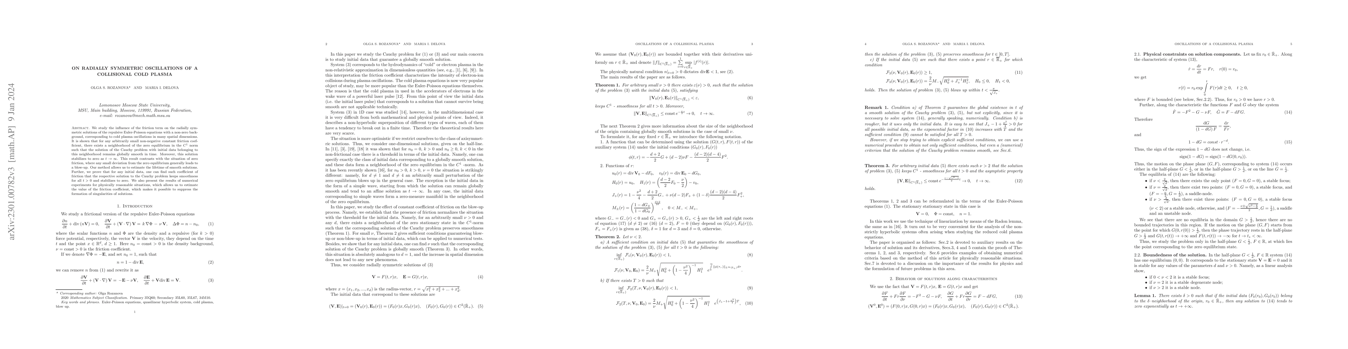 Thumbnail for On Multidimensional Axisymmetric Oscillations of a Collisional Cold
  Plasma