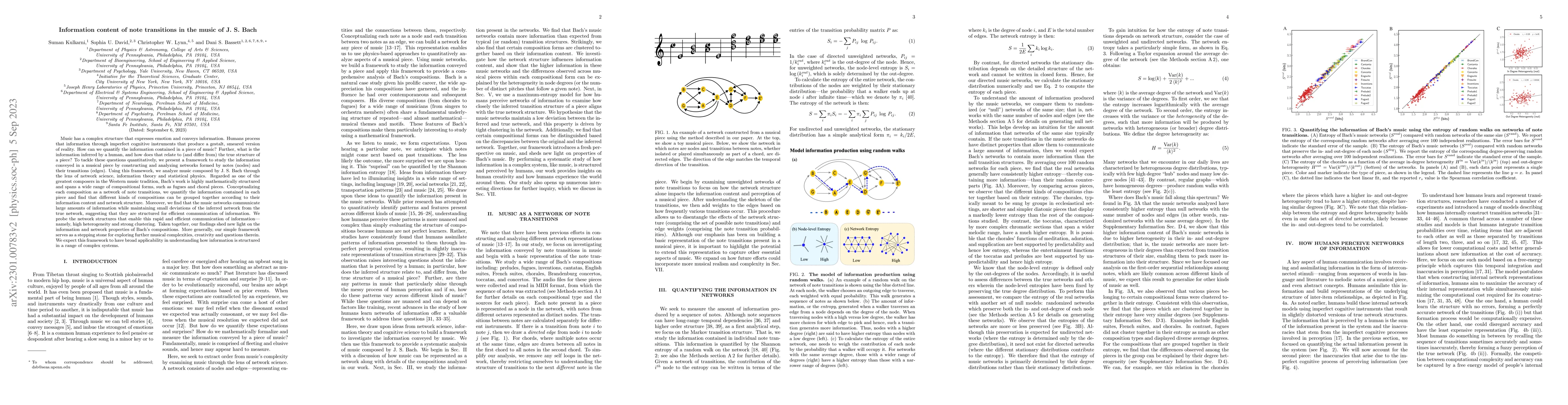 Thumbnail for Information content of note transitions in the music of J. S. Bach