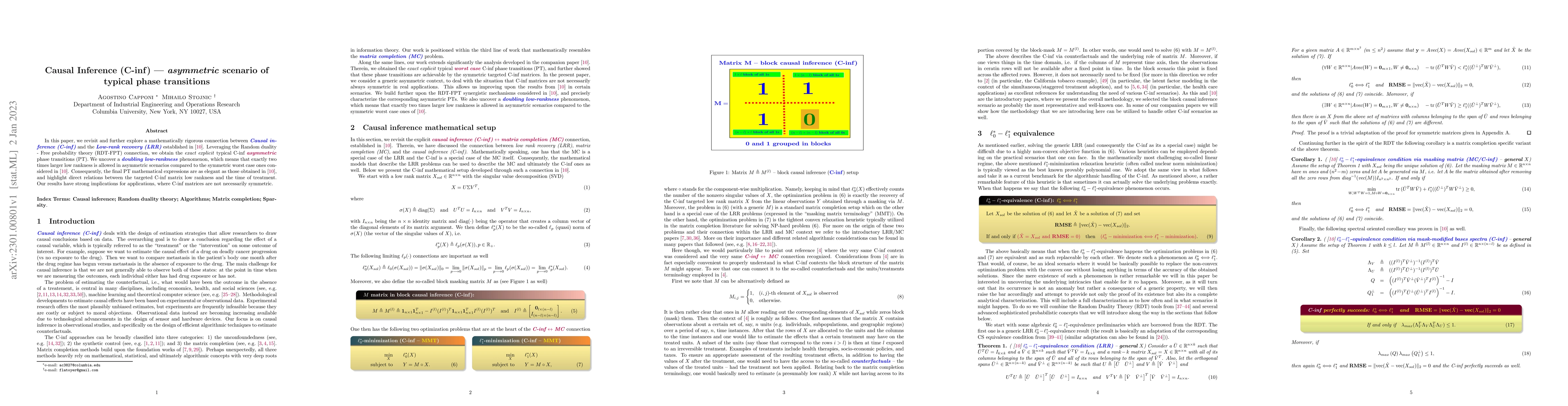 Thumbnail for Causal Inference (C-inf) -- asymmetric scenario of typical phase
  transitions