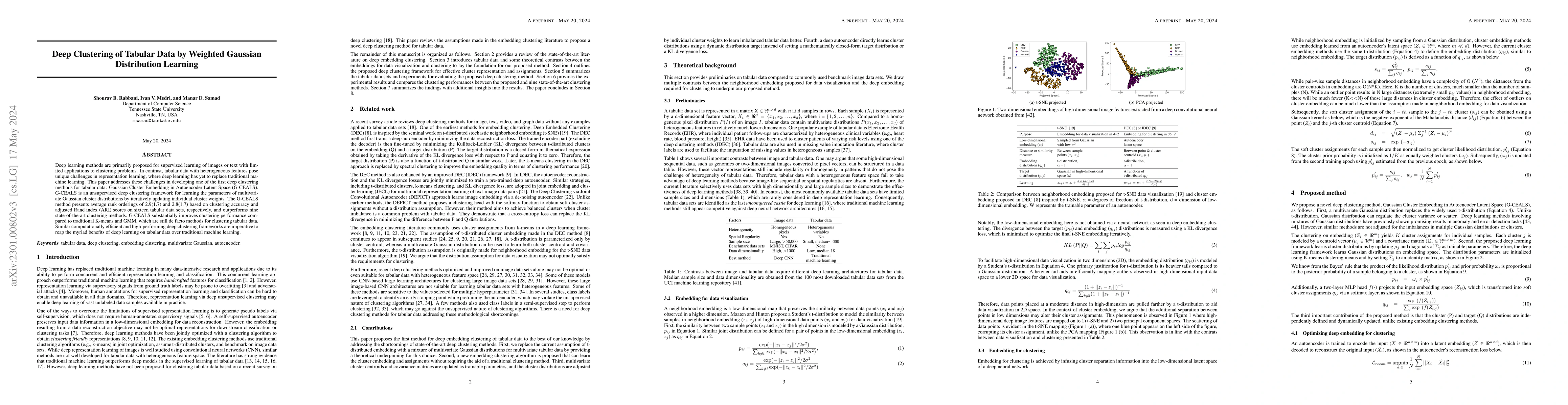 Thumbnail for Deep Clustering of Tabular Data by Weighted Gaussian Distribution
  Learning