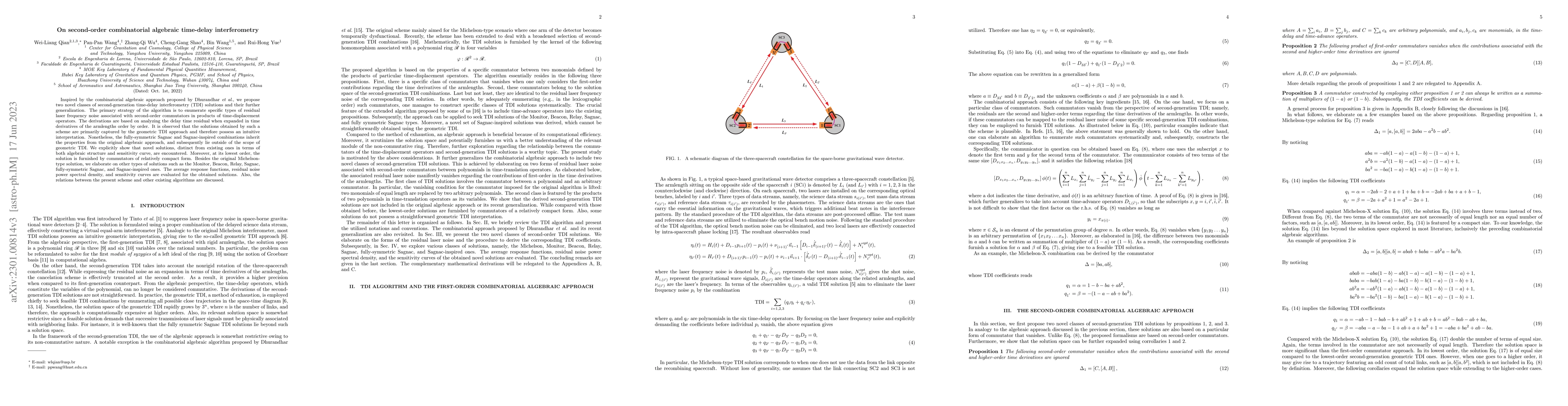 Thumbnail for On second-order combinatorial algebraic time-delay interferometry