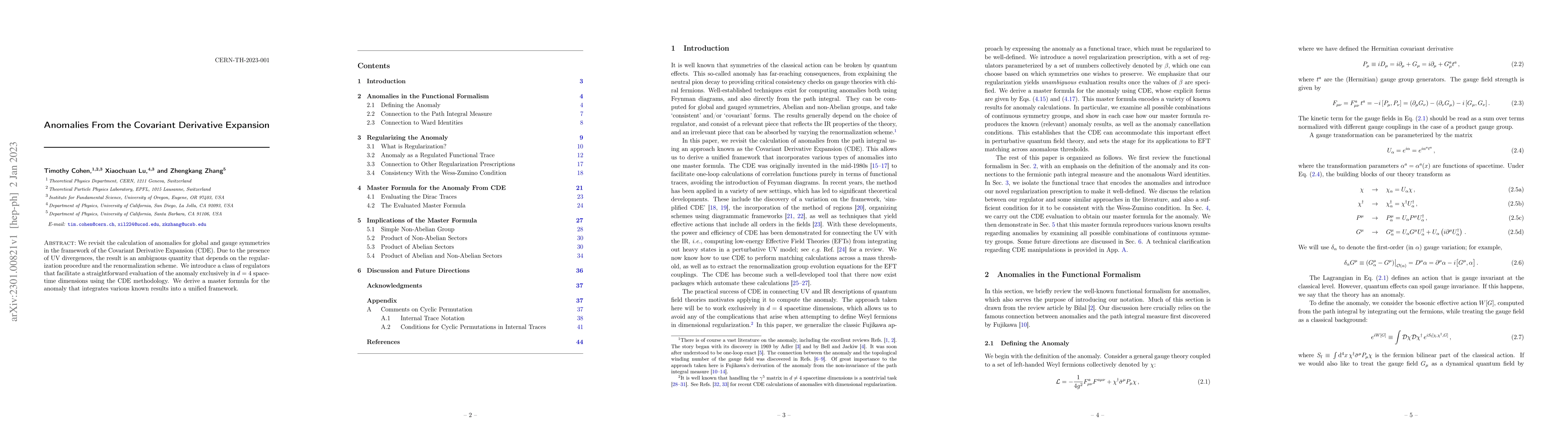 Thumbnail for Anomalies From the Covariant Derivative Expansion