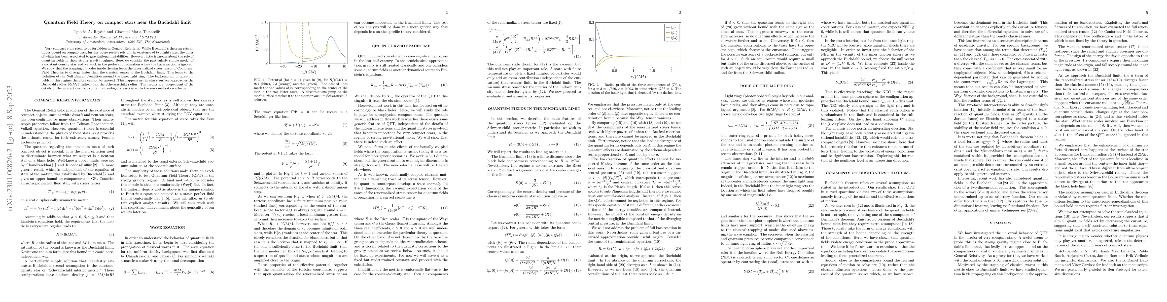Thumbnail for Quantum Field Theory on compact stars near the Buchdahl limit