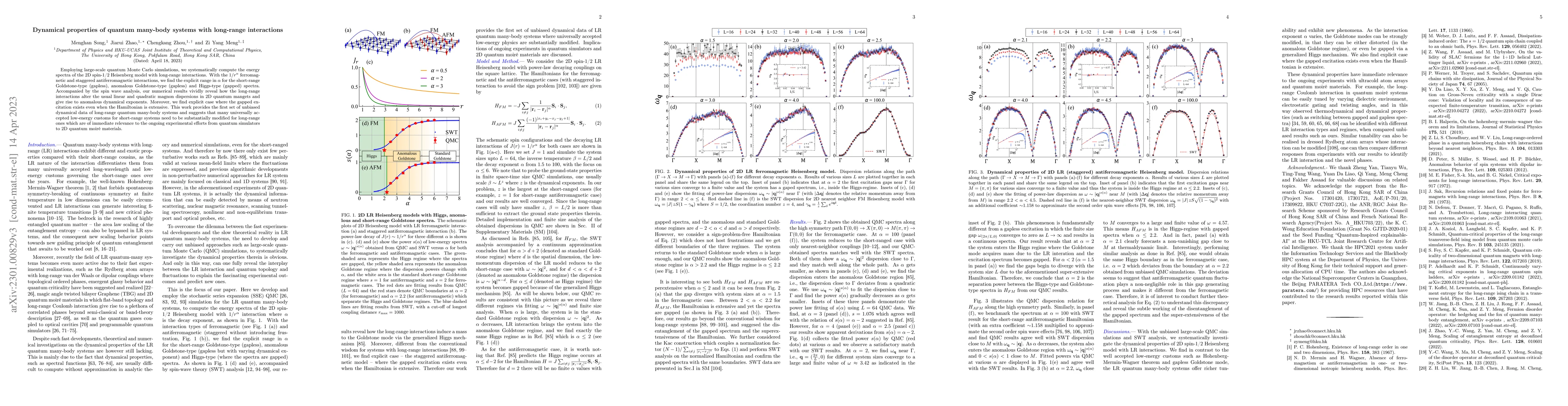 Thumbnail for Dynamical properties of quantum many-body systems with long range
  interactions