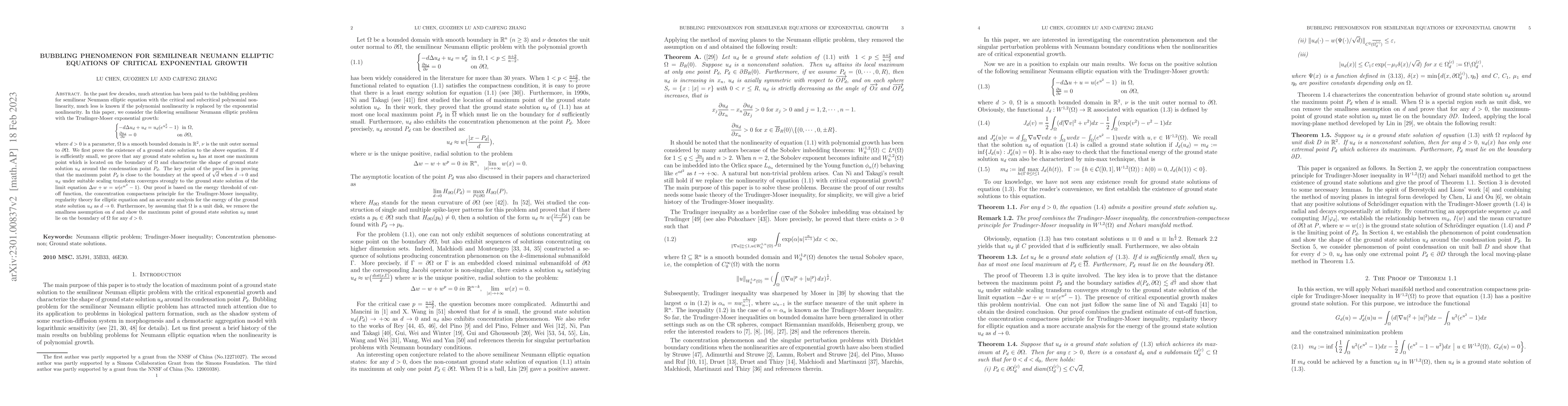 Thumbnail for Bubbling phenomenon for semilinear Neumann elliptic equations of
  critical exponential growth