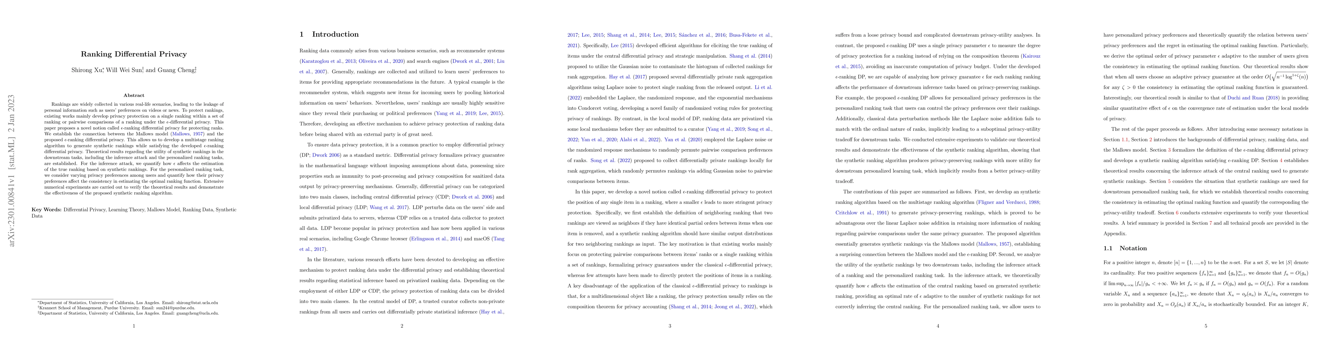 Thumbnail for Ranking Differential Privacy