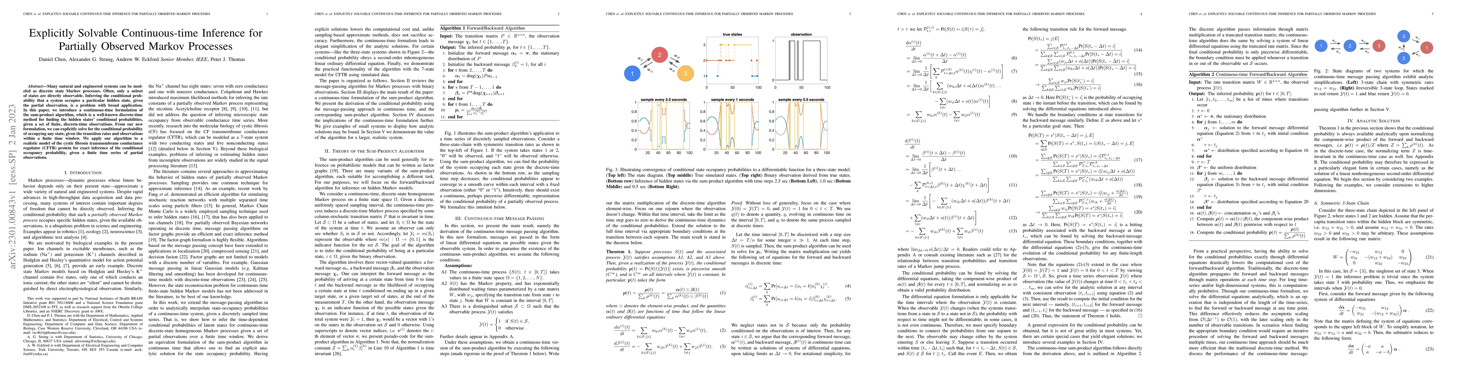 Thumbnail for Explicitly Solvable Continuous-time Inference for Partially Observed
  Markov Processes