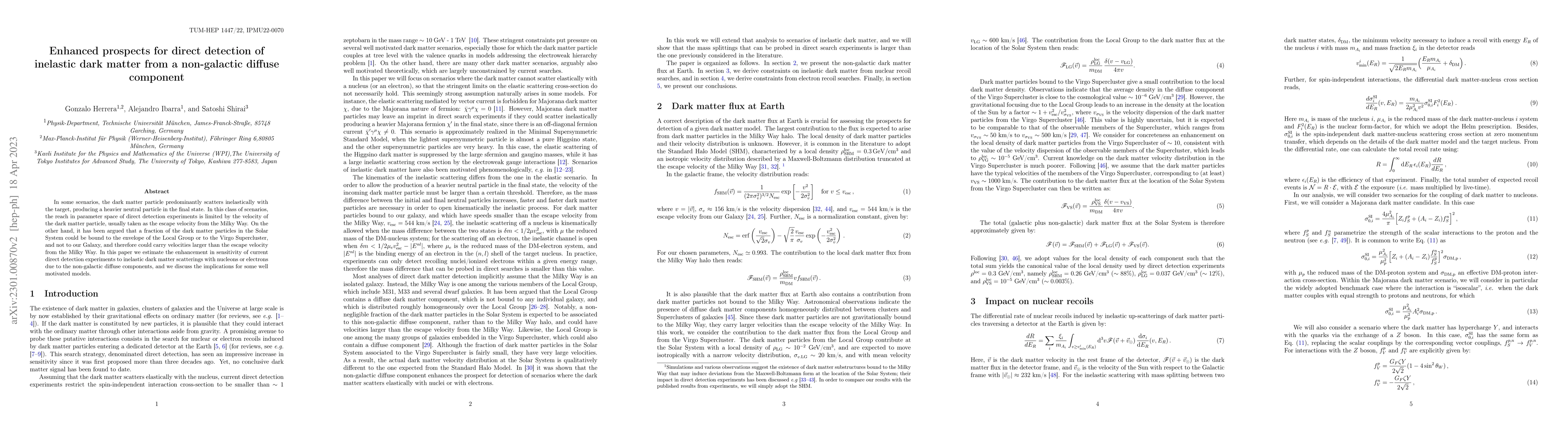 Thumbnail for Enhanced prospects for direct detection of inelastic dark matter from a
  non-galactic diffuse component