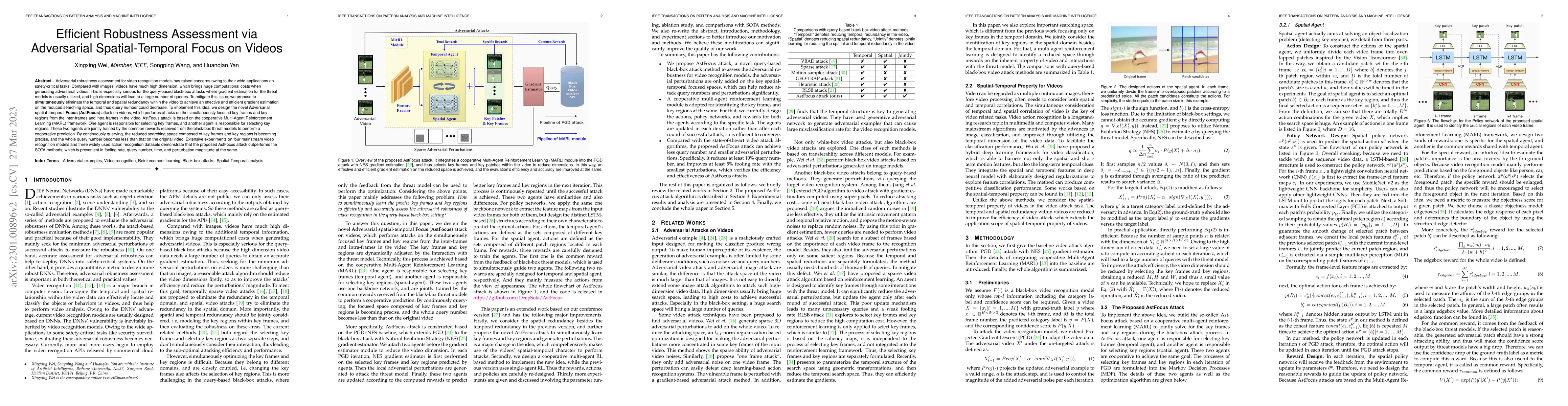 Thumbnail for Efficient Robustness Assessment via Adversarial Spatial-Temporal Focus
  on Videos