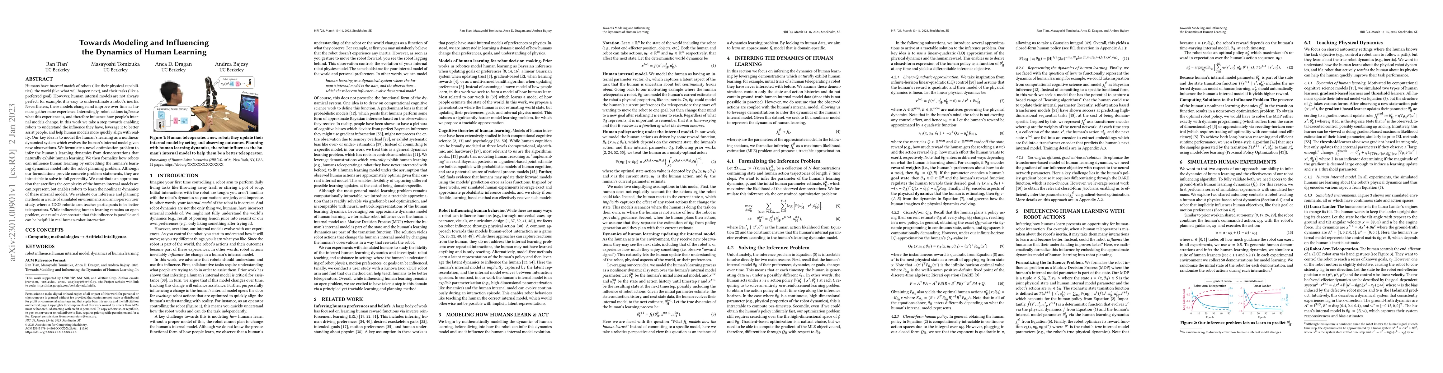 Thumbnail for Towards Modeling and Influencing the Dynamics of Human Learning