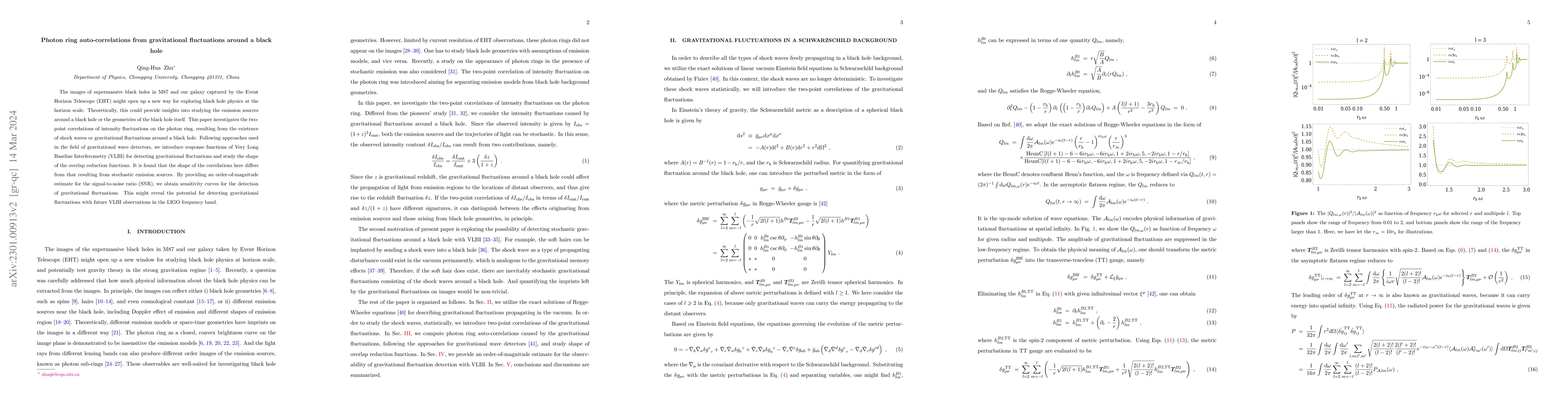Thumbnail for Photon ring autocorrelations from gravitational fluctuations around a
  black hole