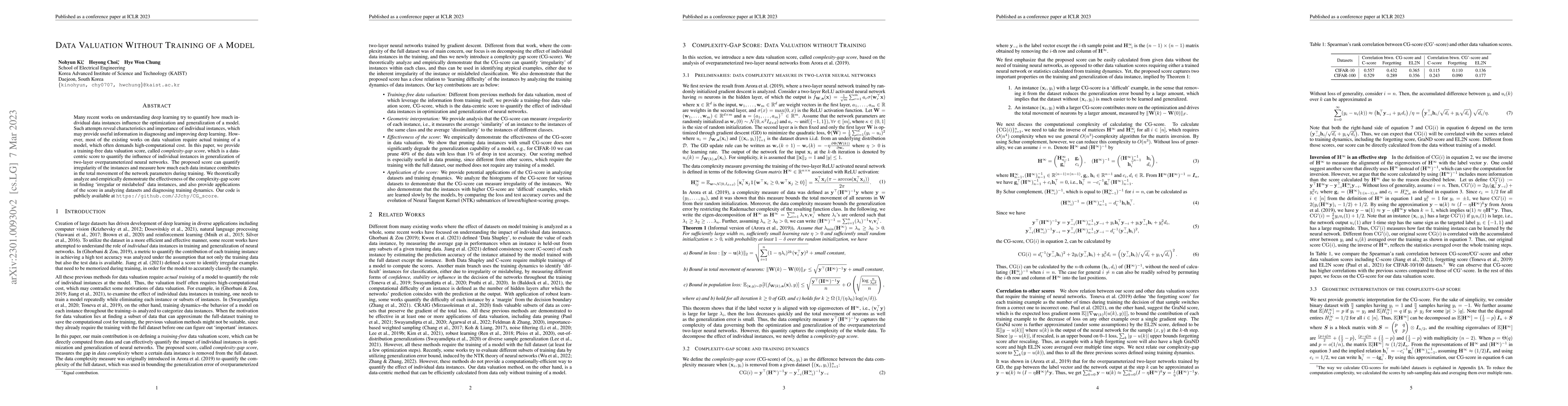 Thumbnail for Data Valuation Without Training of a Model