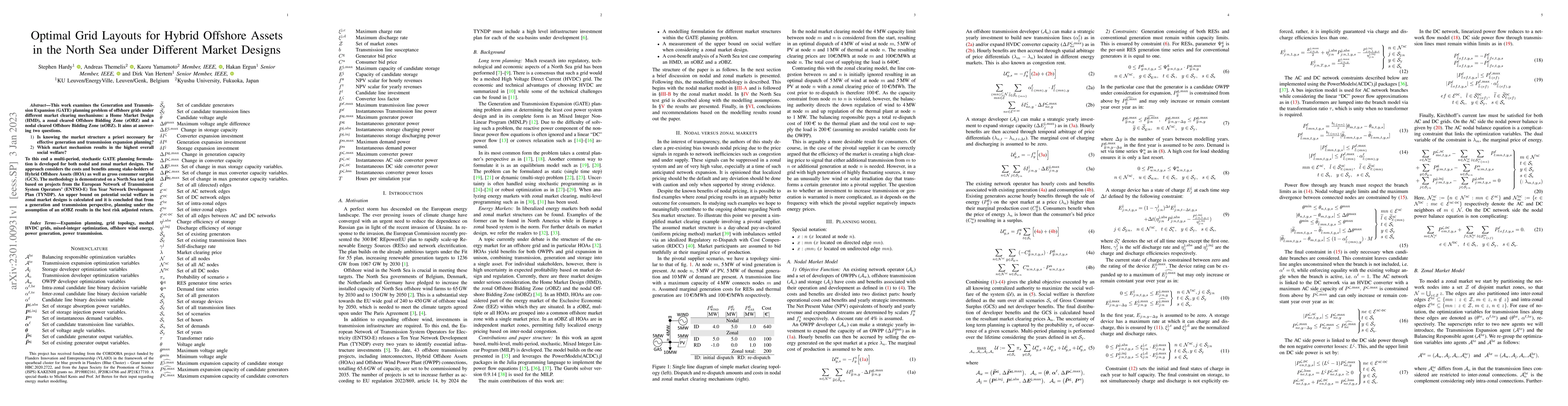 Thumbnail for Optimal Grid Layouts for Hybrid Offshore Assets in the North Sea under
  Different Market Designs