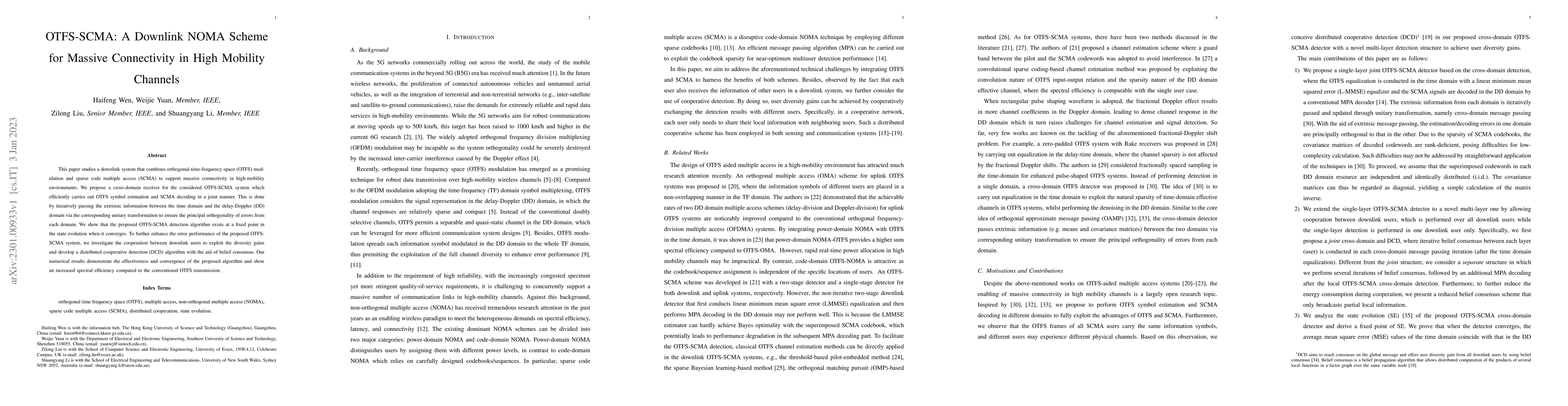 Thumbnail for OTFS-SCMA: A Downlink NOMA Scheme for Massive Connectivity in High
  Mobility Channels