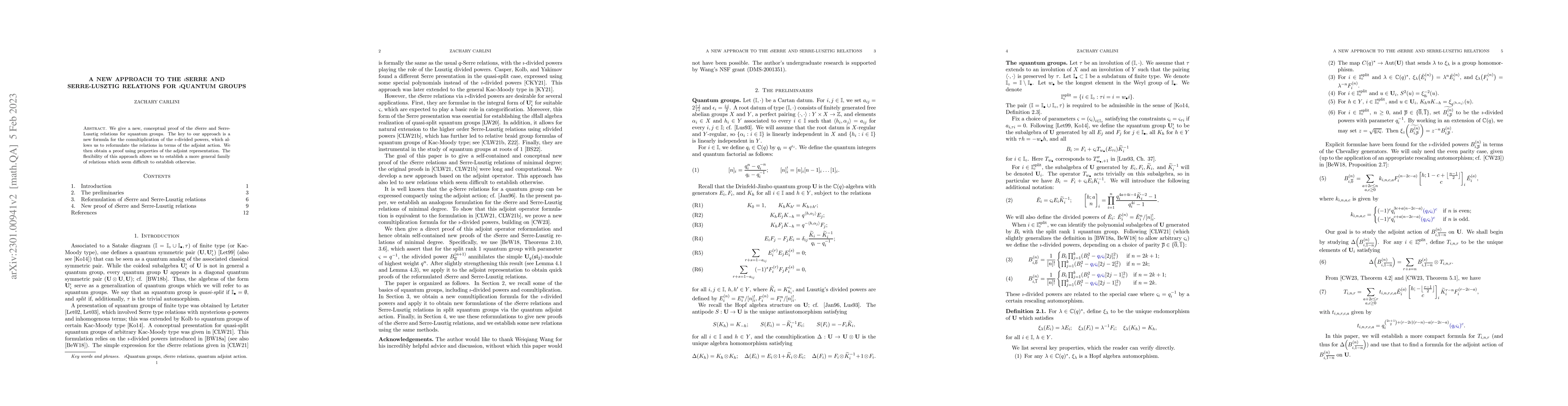 Thumbnail for A new approach to the $\imath$Serre and Serre-Lusztig relations for
  $\imath$quantum groups