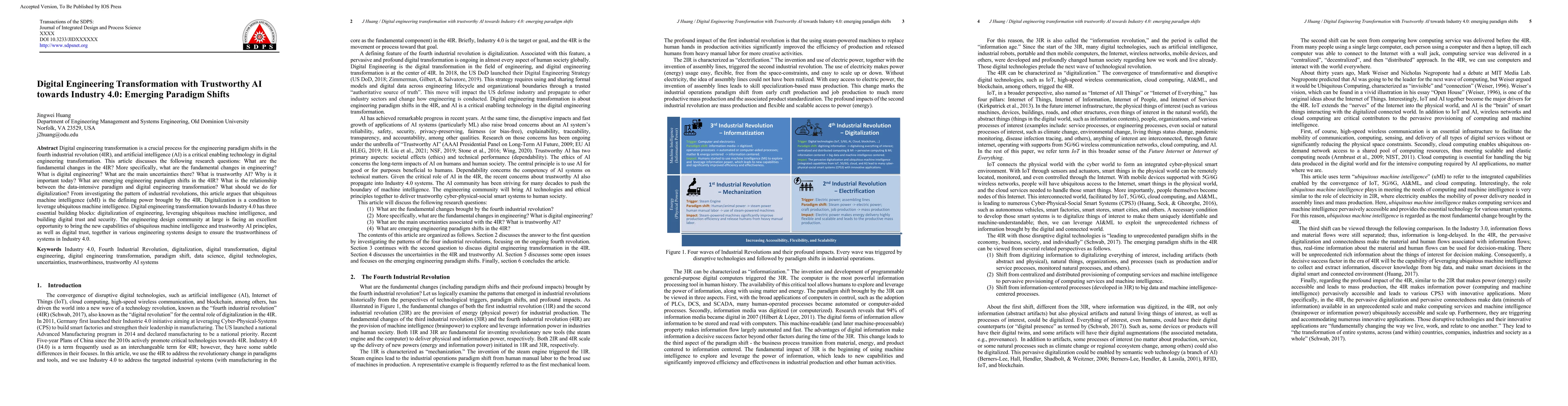 Thumbnail for Digital Engineering Transformation with Trustworthy AI towards Industry
  4.0: Emerging Paradigm Shifts