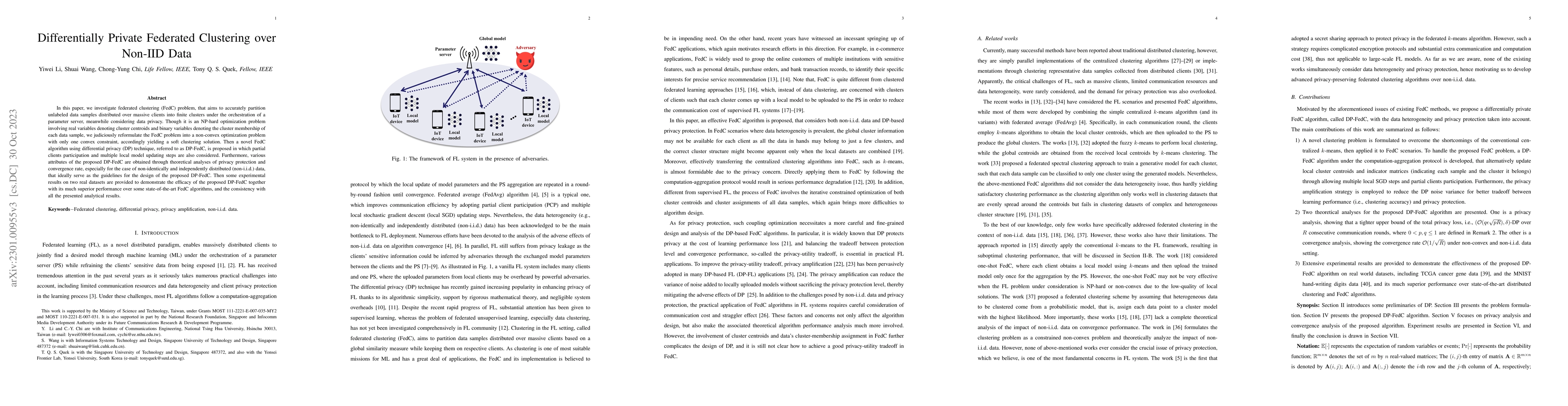 Thumbnail for Differentially Private Federated Clustering over Non-IID Data