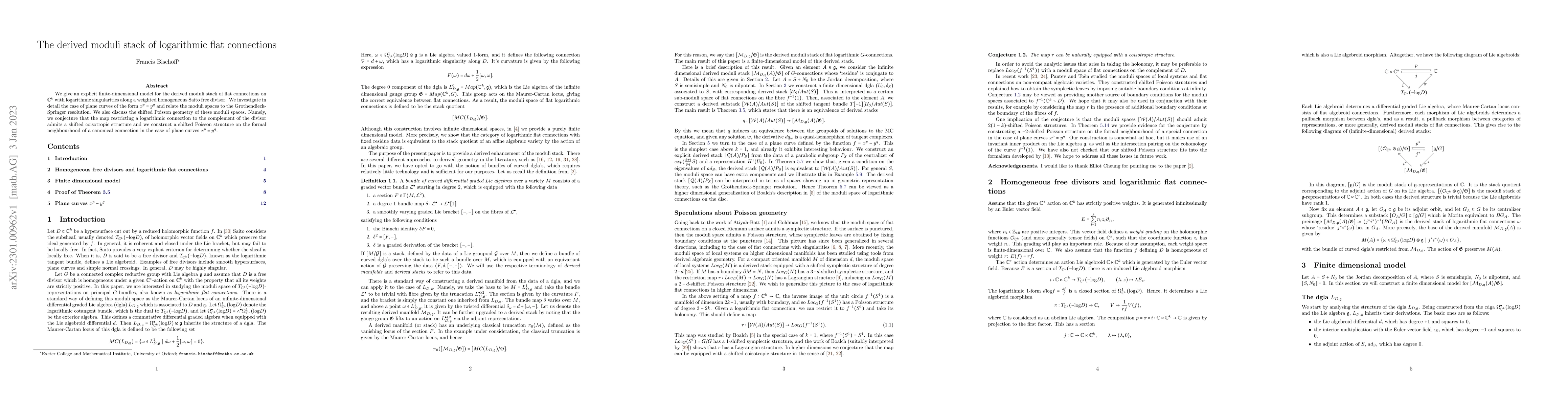Thumbnail for The derived moduli stack of logarithmic flat connections