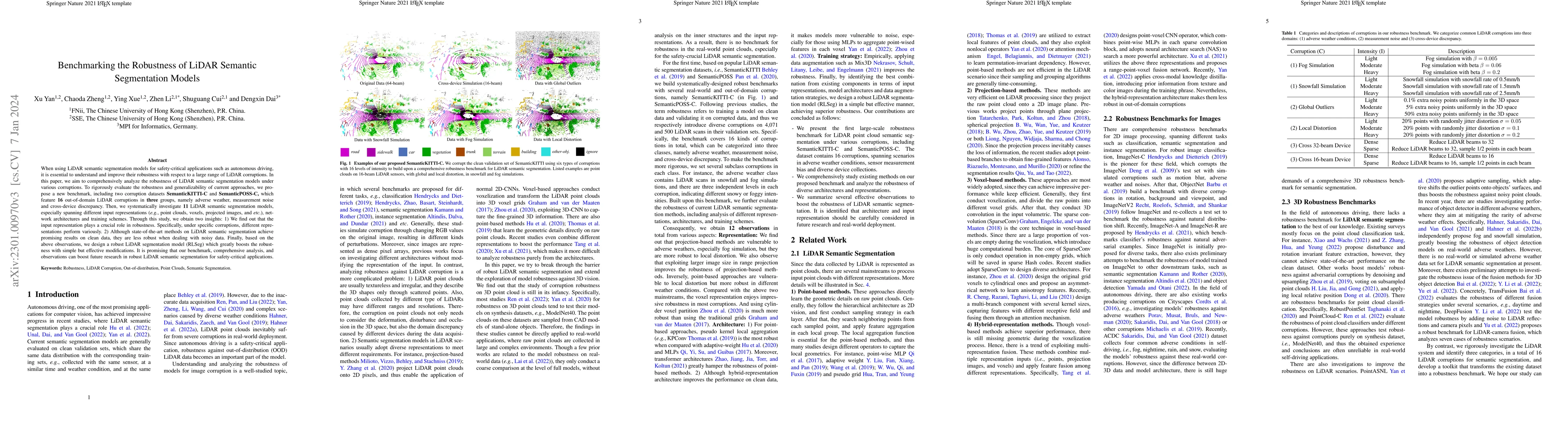 Thumbnail for Benchmarking the Robustness of LiDAR Semantic Segmentation Models