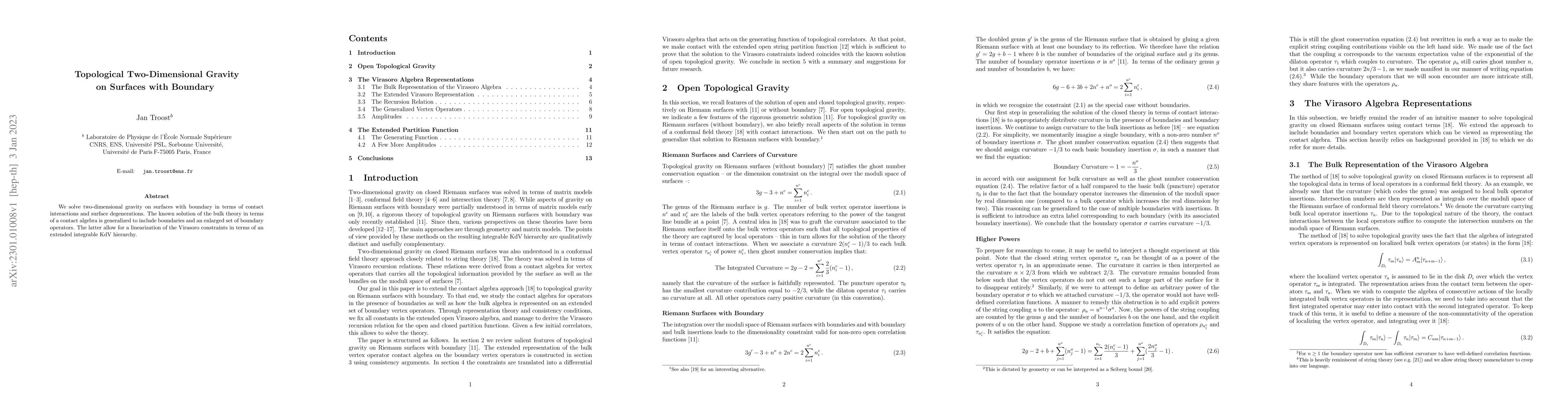 Thumbnail for Topological Two-Dimensional Gravity on Surfaces with Boundary