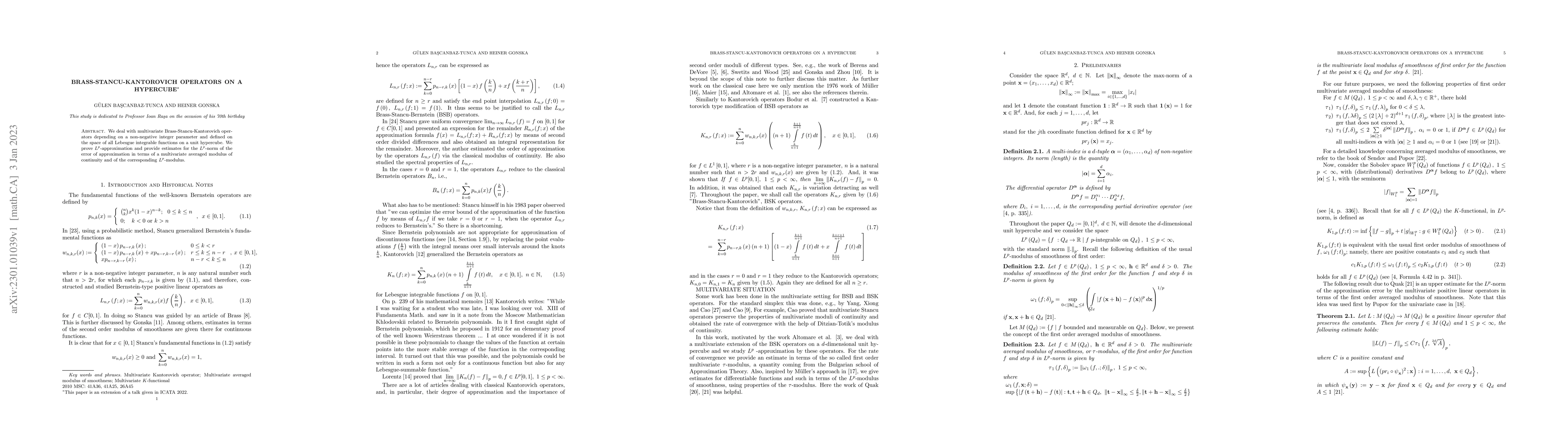 Thumbnail for Brass-Stancu-Kantorovich Operators on a Hypercube