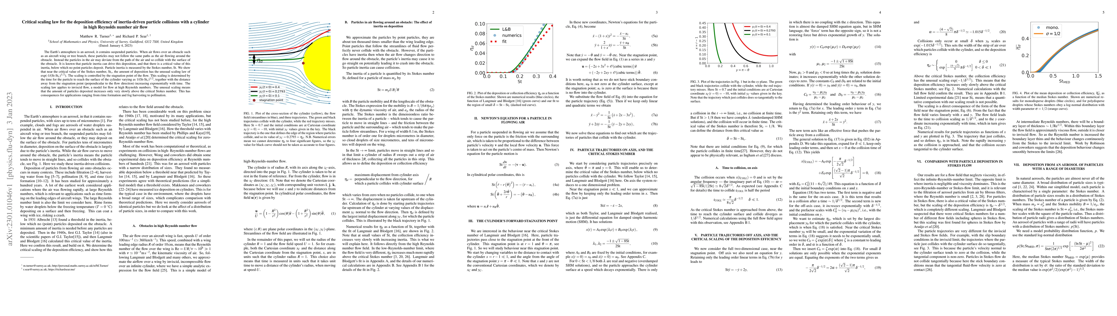 Thumbnail for Critical scaling law for the deposition efficiency of inertia-driven
  particle collisions with a cylinder in high Reynolds number air flow