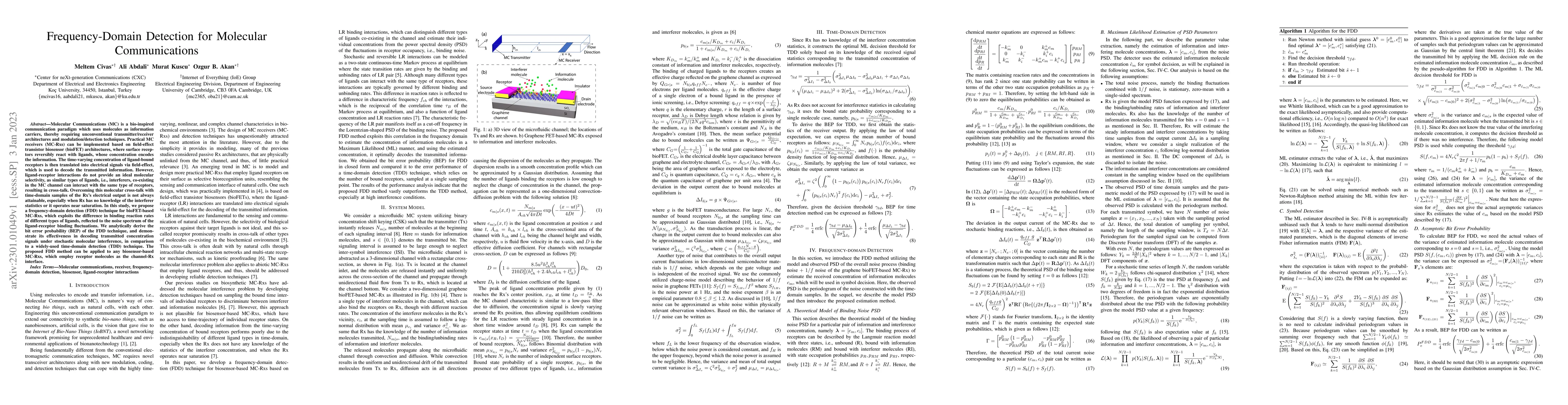 Thumbnail for Frequency-Domain Detection for Molecular Communications