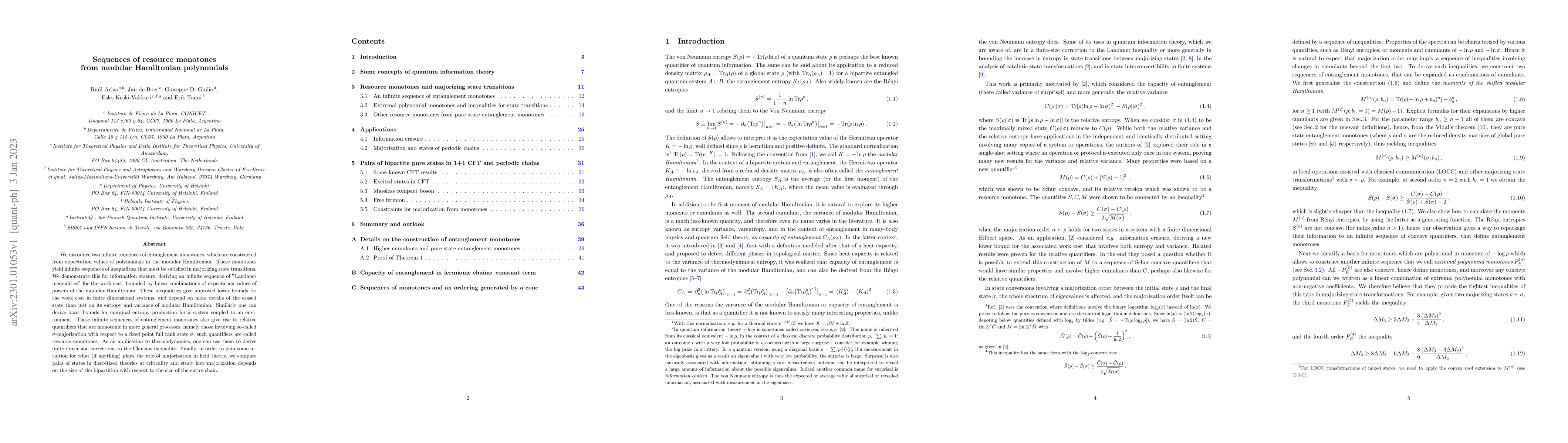 Thumbnail for Sequences of resource monotones from modular Hamiltonian polynomials