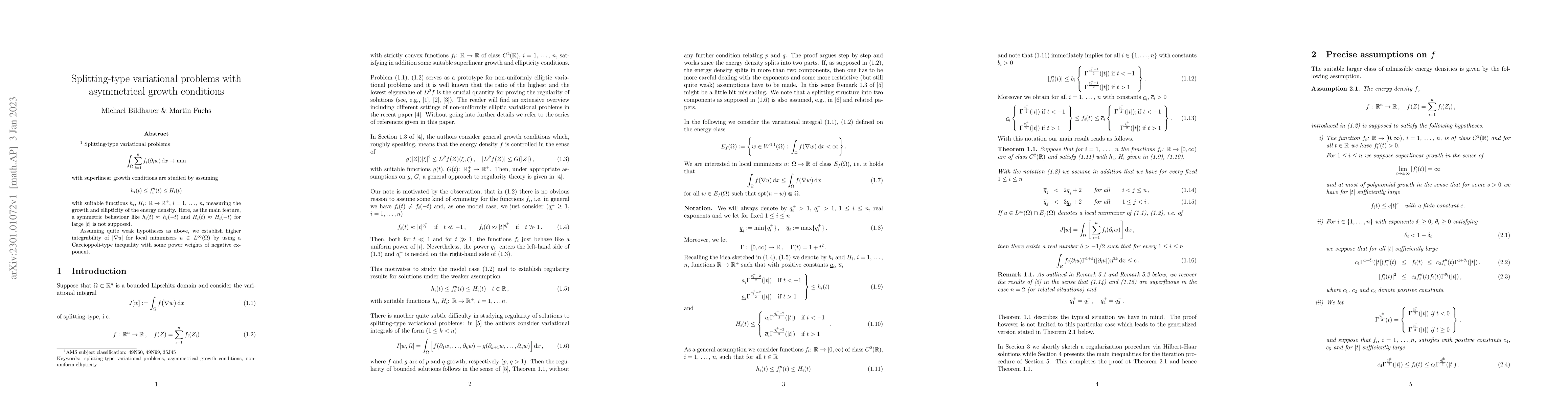 Thumbnail for Splitting-type variational problems with asymmetrical growth conditions