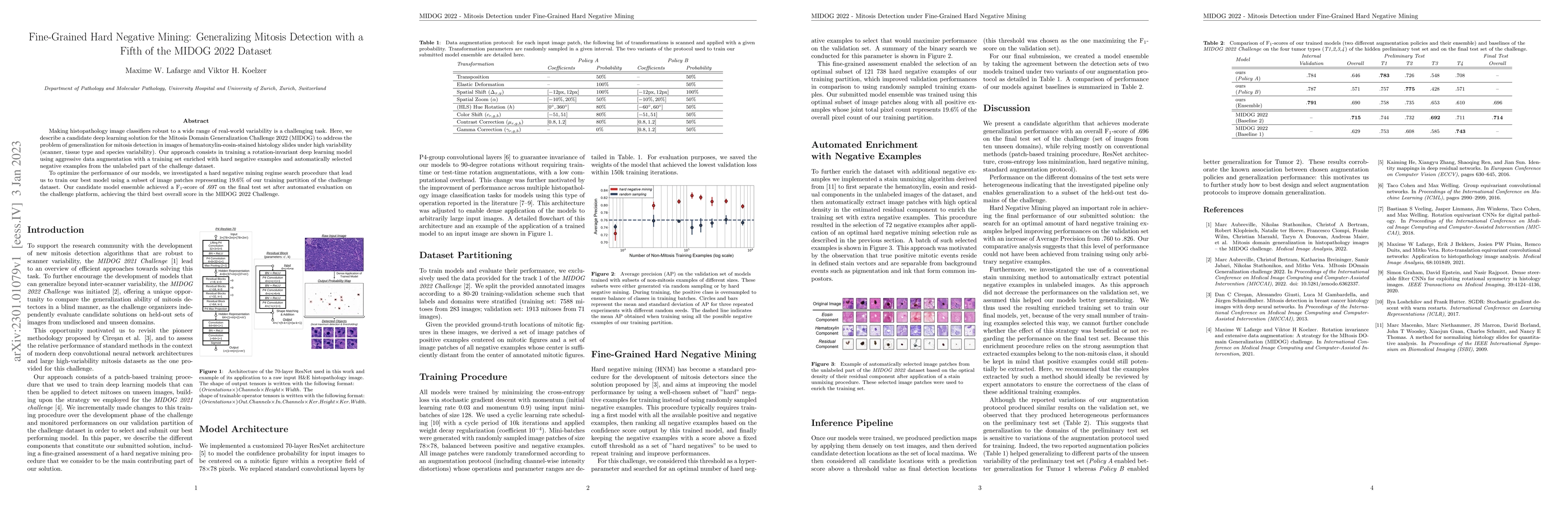 Thumbnail for Fine-Grained Hard Negative Mining: Generalizing Mitosis Detection with a
  Fifth of the MIDOG 2022 Dataset
