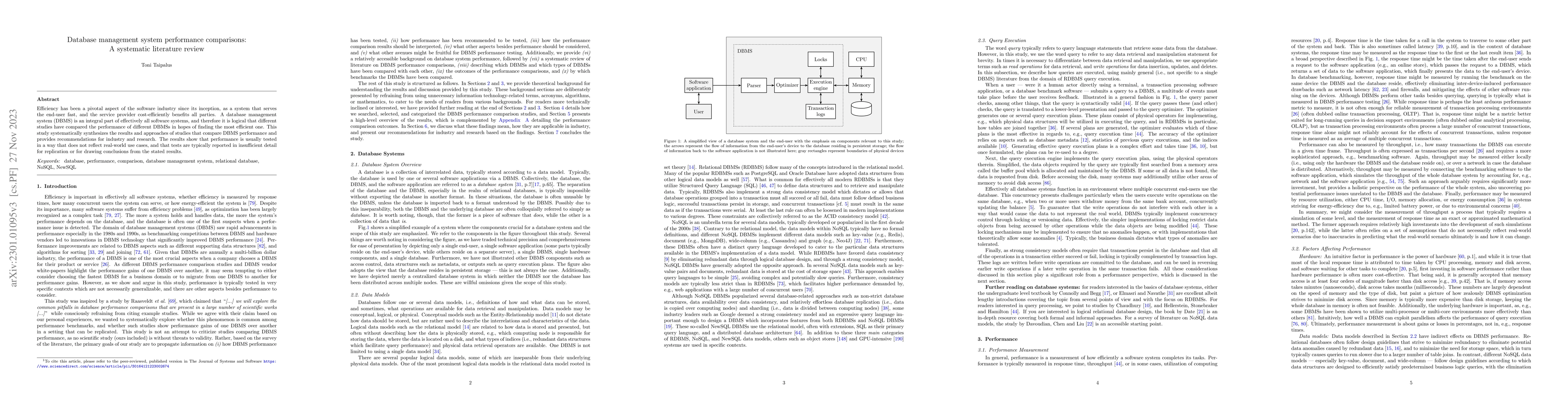 Thumbnail for Database management system performance comparisons: A systematic
  literature review