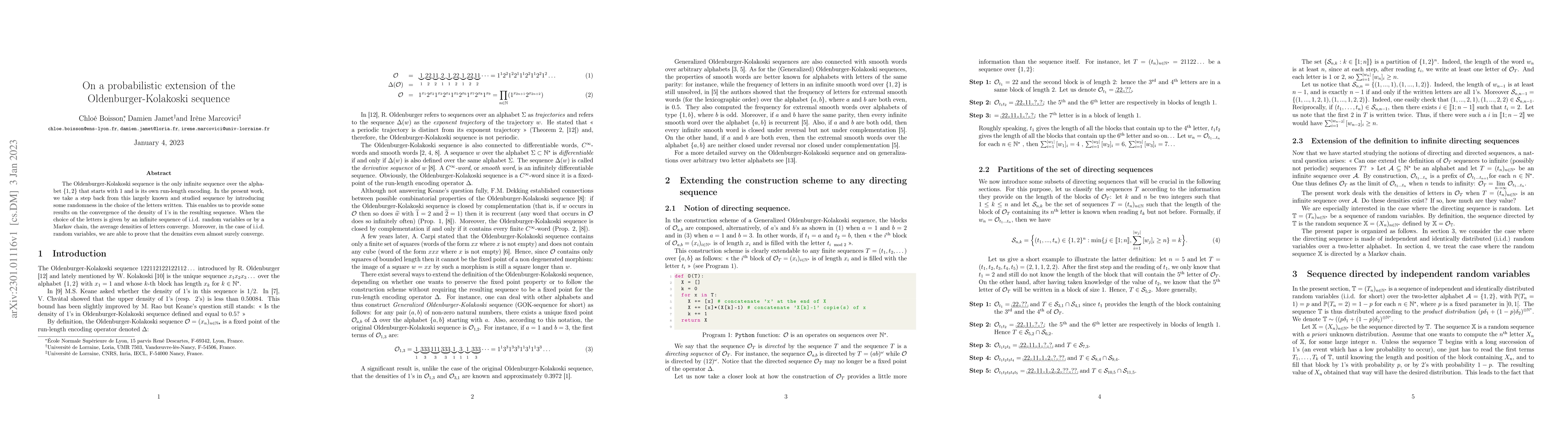 Thumbnail for On a probabilistic extension of the Oldenburger-Kolakoski sequence