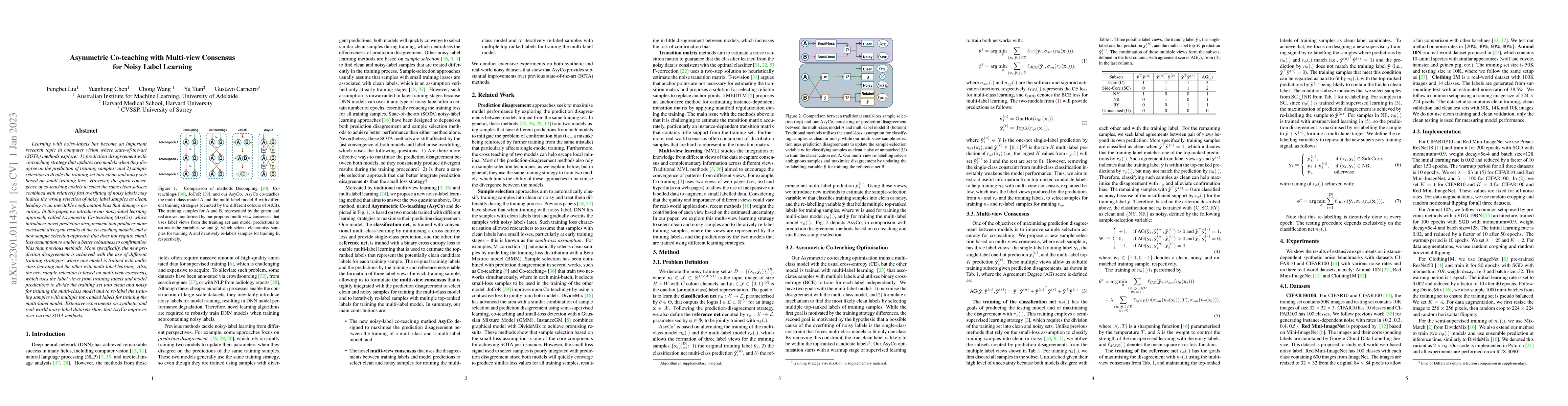 Thumbnail for Asymmetric Co-teaching with Multi-view Consensus for Noisy Label
  Learning