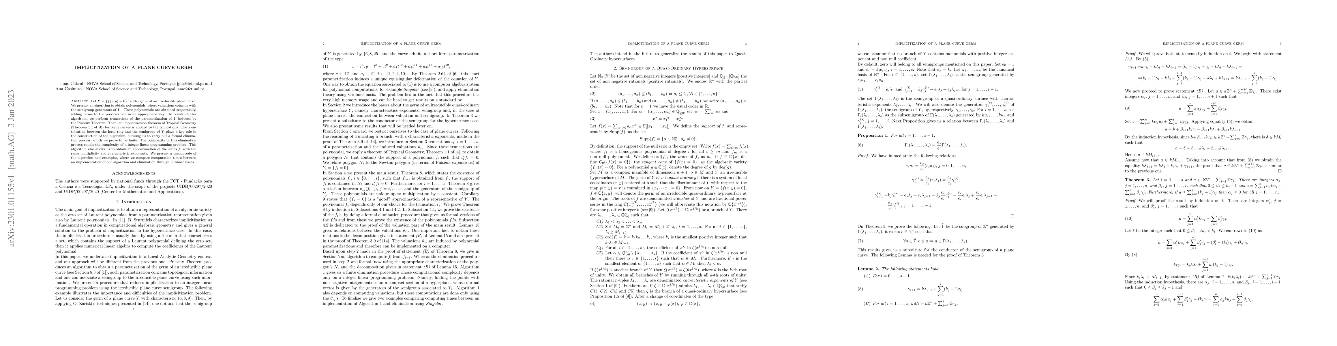 Thumbnail for Implicitization Of A Plane Curve Germ